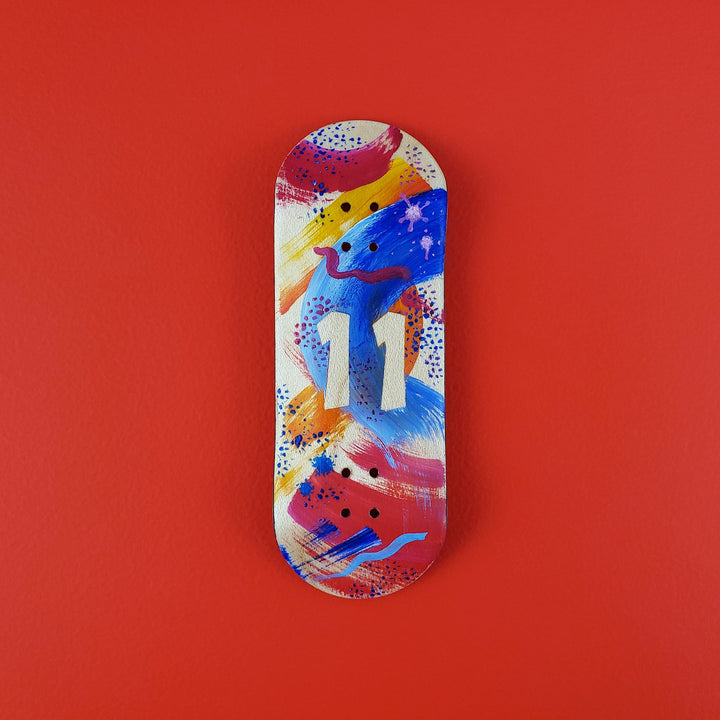 Teak Tuning *LIMITED EDITION* Hand Painted Flow Series Deck - 11th Anniversary Edition in Multiple Designs, Shapes, and Widths (Made-to-Order) Color Burst / Standard Flow Series Shape / 32mm