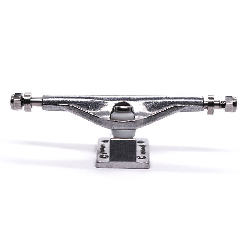 Teak Tuning 34mm Inverted Caramel Fingerboard Trucks - Silver - Includes Pro Duro Bubble Bushings