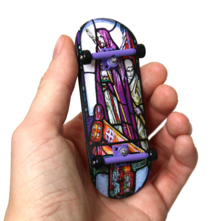 Teak Tuning Heat Transfer Graphic 34mm Fingerboard Complete - "St. Columbia Stained Glass" Edition