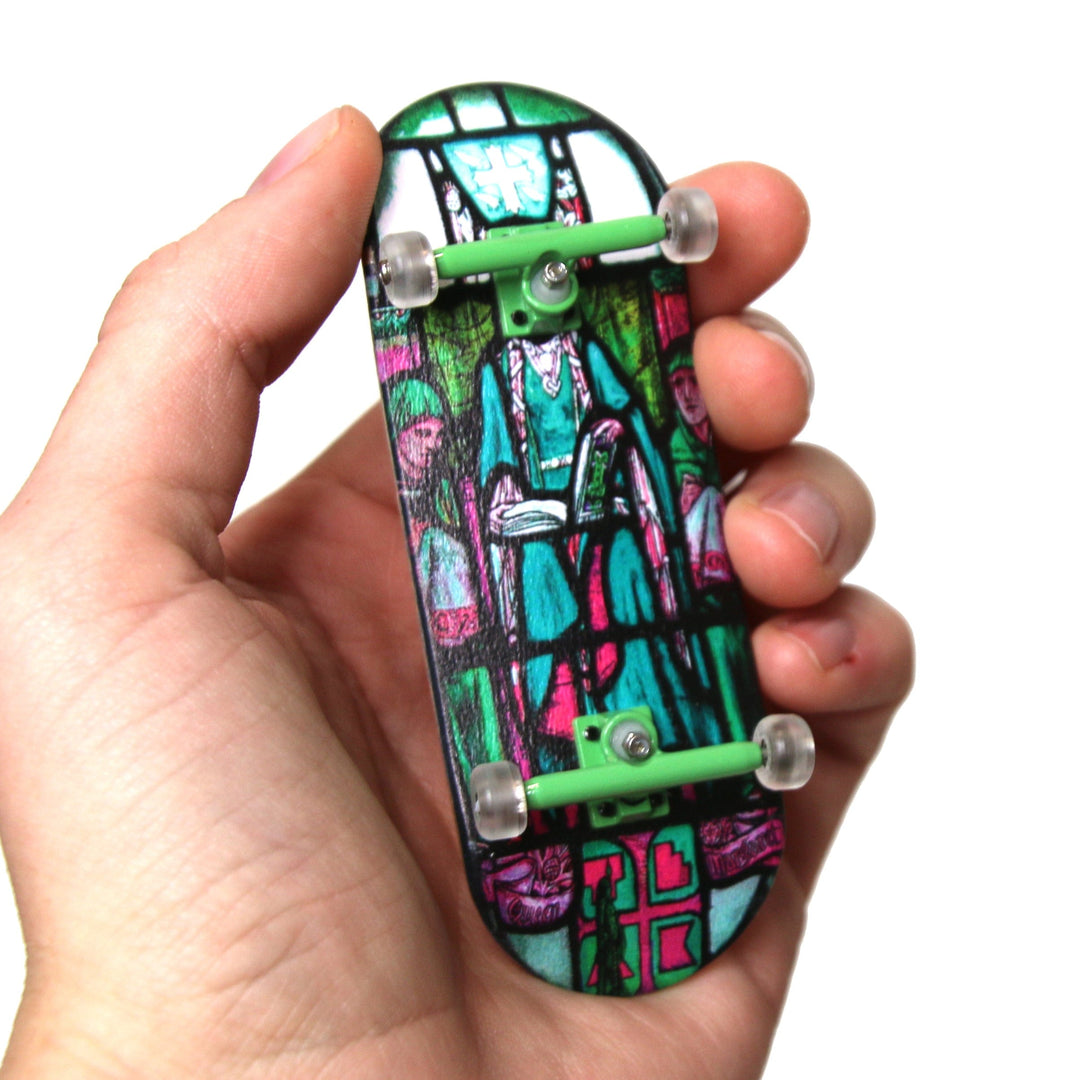 Teak Tuning Heat Transfer Graphic 34mm Fingerboard Complete - "Queen Margaret Stained Glass" Edition