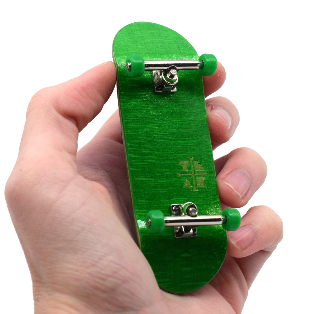 Teak Tuning 32mm Prolific Gen2 Fingerboard Complete - "Four Wheel Clover" Colorway - Gen2 Prodigy Trucks + Pro Duro Bubble Bushings