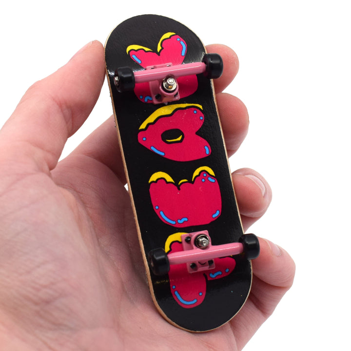 Teak Tuning 32mm Prolific Gen2 Fingerboard Complete - "Donut Teak Logo" Graphic - Gen2 Prodigy Trucks + Pro Duro Bubble Bushings