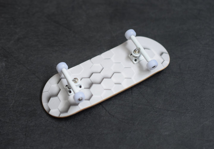 Teak Tuning 34mm Prolific Gen2 Fingerboard Complete - "Raised Hexagons" Graphic - Gen2 Prodigy Trucks + Pro Duro Bubble Bushings