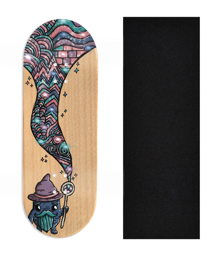 Teak Tuning Heat Transfer Graphic Wooden Fingerboard Deck, Design Contest 2024 Winner, Mandrake_creative_co - "Spellbound" 32mm Deck