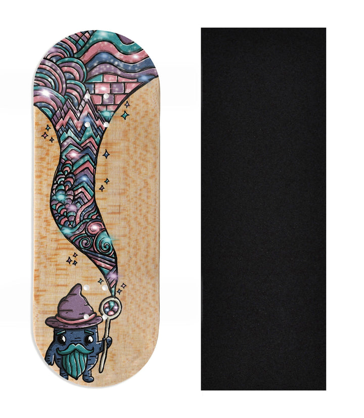 Teak Tuning Heat Transfer Graphic Wooden Fingerboard Deck, Design Contest 2024 Winner, Mandrake_creative_co - "Spellbound" 34mm Deck