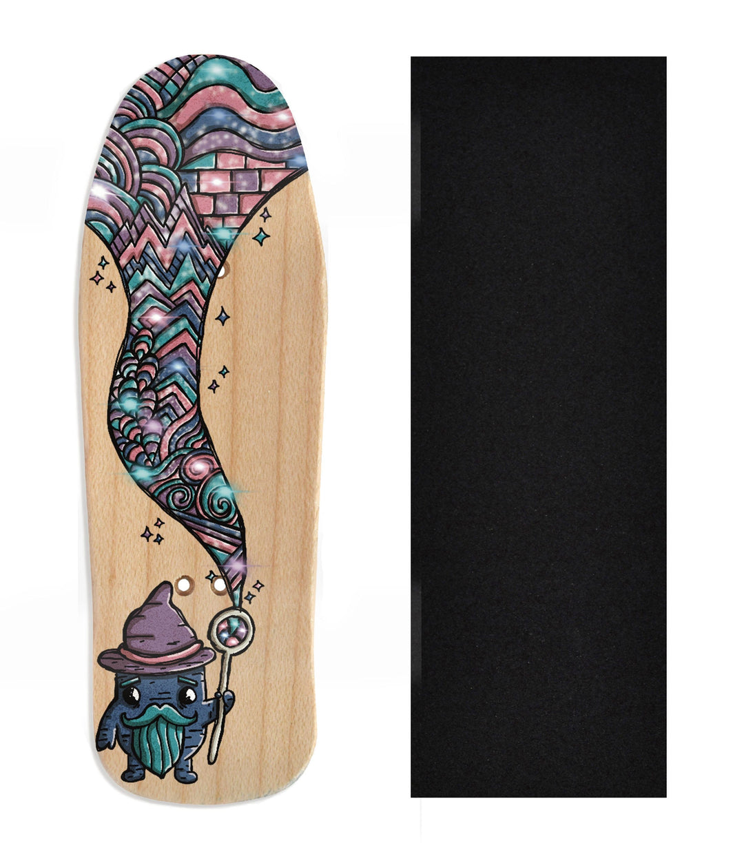 Teak Tuning Heat Transfer Graphic Wooden Fingerboard Deck, Design Contest 2024 Winner, Mandrake_creative_co - "Spellbound" Carlsbad Cruiser Deck