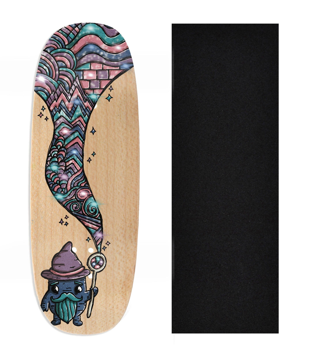 Teak Tuning Heat Transfer Graphic Wooden Fingerboard Deck, Design Contest 2024 Winner, Mandrake_creative_co - "Spellbound" Ohhh Deck