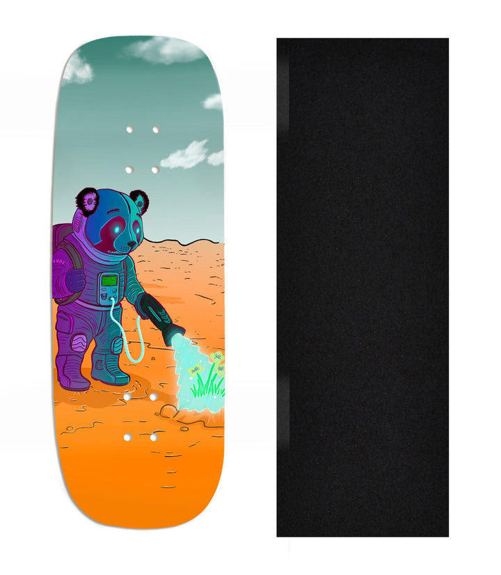 Teak Tuning Heat Transfer Graphic Wooden Fingerboard Deck, Design Contest 2024 Winner, @digitalprizefight - "Space Roots" Boxy Deck