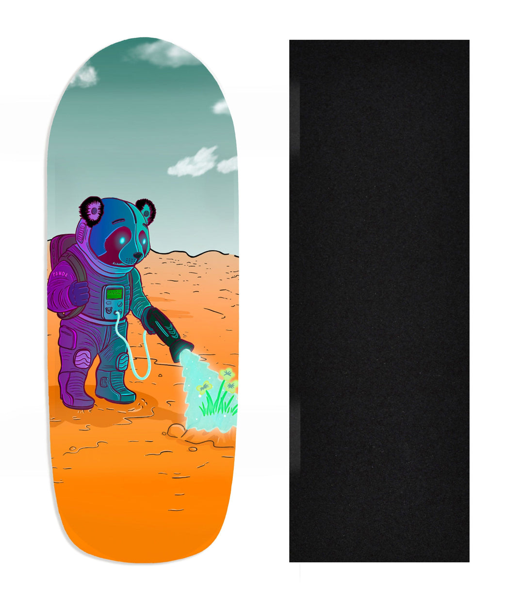 Teak Tuning Heat Transfer Graphic Wooden Fingerboard Deck, Design Contest 2024 Winner, @digitalprizefight - "Space Roots" Poolparty Deck