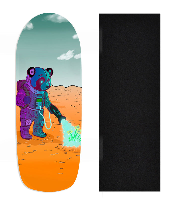 Teak Tuning Heat Transfer Graphic Wooden Fingerboard Deck, Design Contest 2024 Winner, @digitalprizefight - "Space Roots" Poolparty Deck