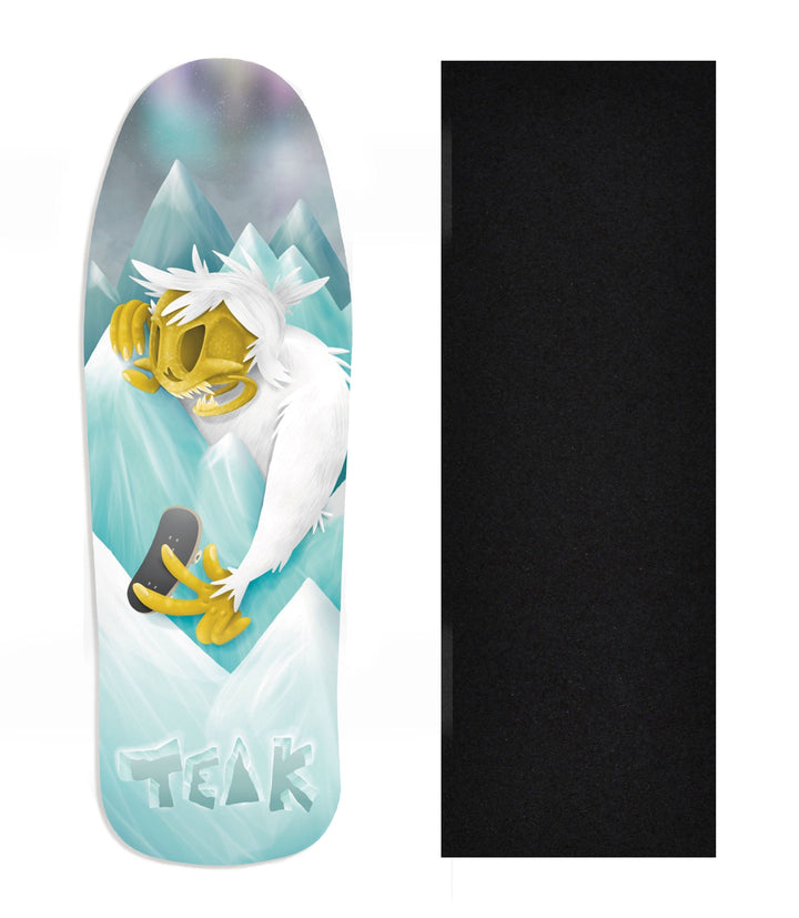 Teak Tuning Heat Transfer Graphic Wooden Fingerboard Deck, Design Contest 2024 Winner, @pov_obs - "Yeti Peaks" Carlsbad Cruiser Deck