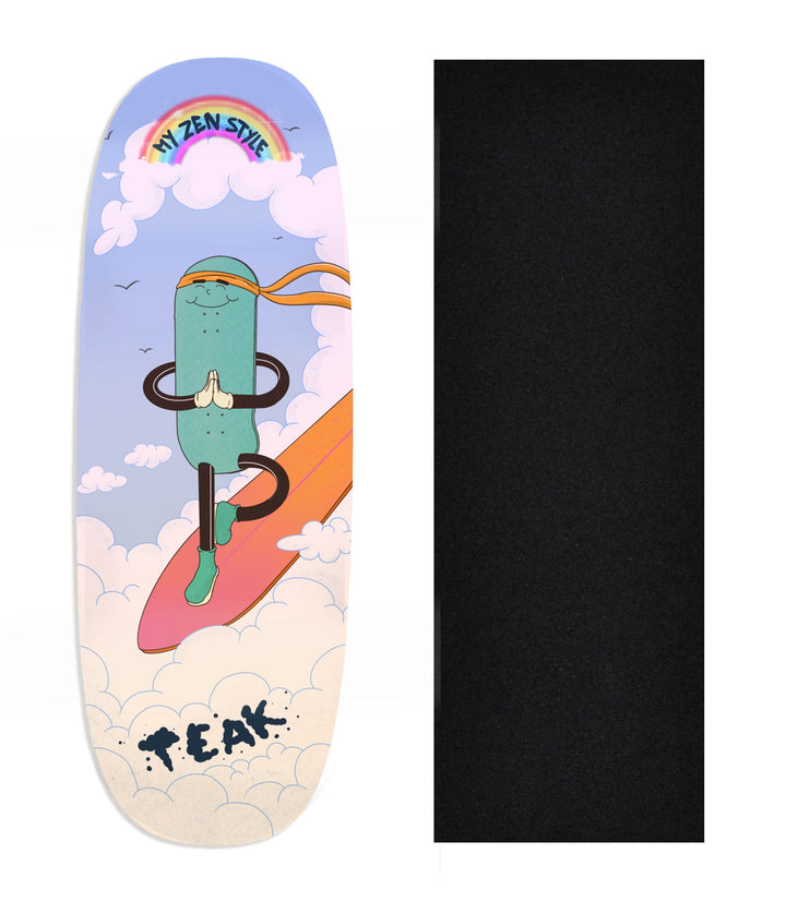 Teak Tuning Heat Transfer Graphic Wooden Fingerboard Deck, Design Contest 2024 Winner, @digo.lemon - "Zen Drift" Ohhh Deck