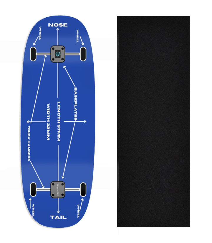 Teak Tuning Heat Transfer Graphic Wooden Fingerboard Deck, Design Contest 2024 Winner, Bergmanfbs - "Blueprint" Ohhh Deck