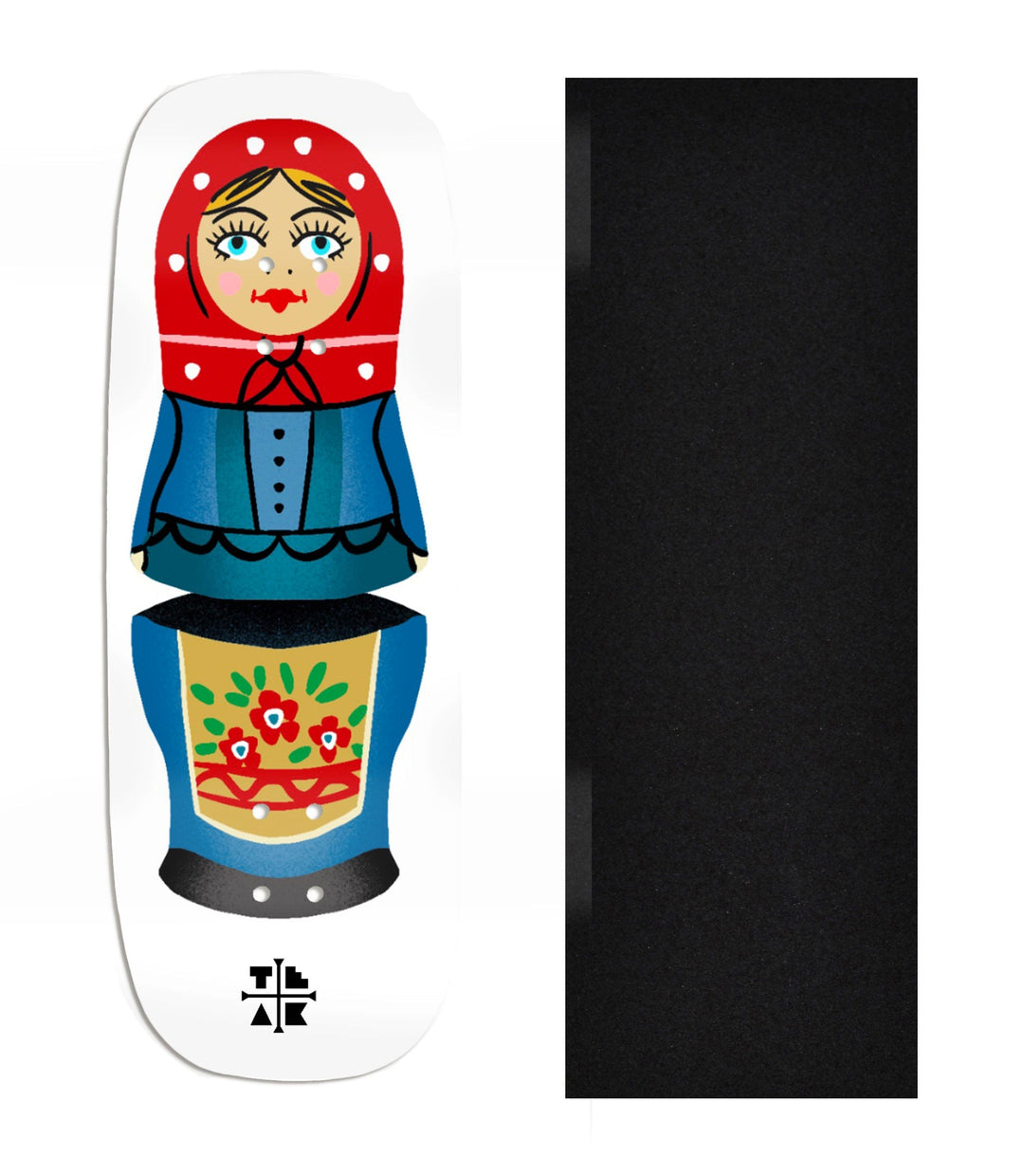 Teak Tuning Heat Transfer Graphic Wooden Fingerboard Deck, Design Contest 2024 Winner, hectorvacui - "Matryoshka" Boxy Deck