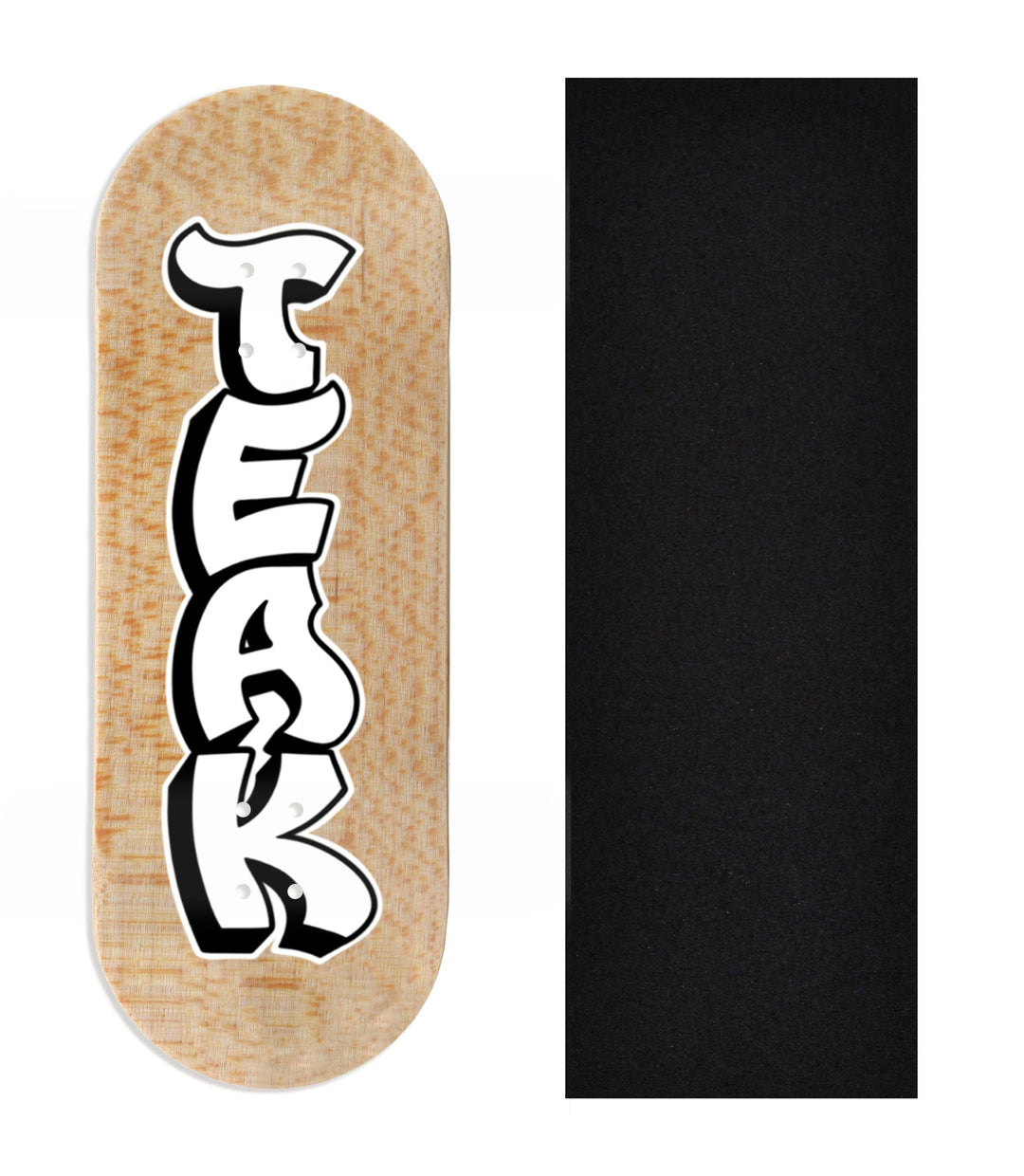 Teak Tuning Heat Transfer Graphic Wooden Fingerboard Deck, Design Contest 2024 Winner, z00mfb - "Retro Stack" 34mm Deck