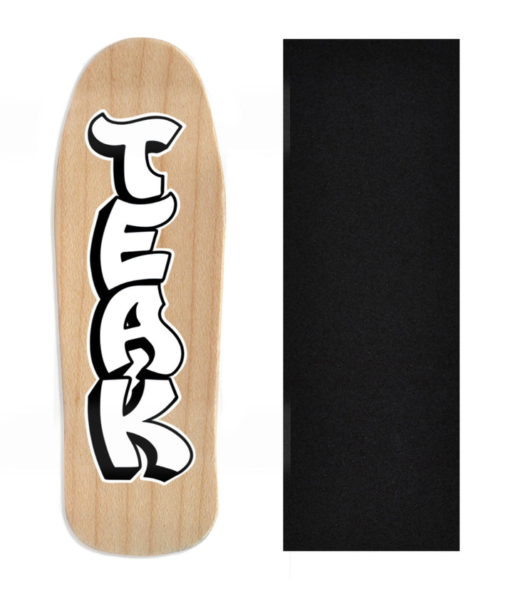 Teak Tuning Heat Transfer Graphic Wooden Fingerboard Deck, Design Contest 2024 Winner, z00mfb - "Retro Stack" Carlsbad Cruiser Deck