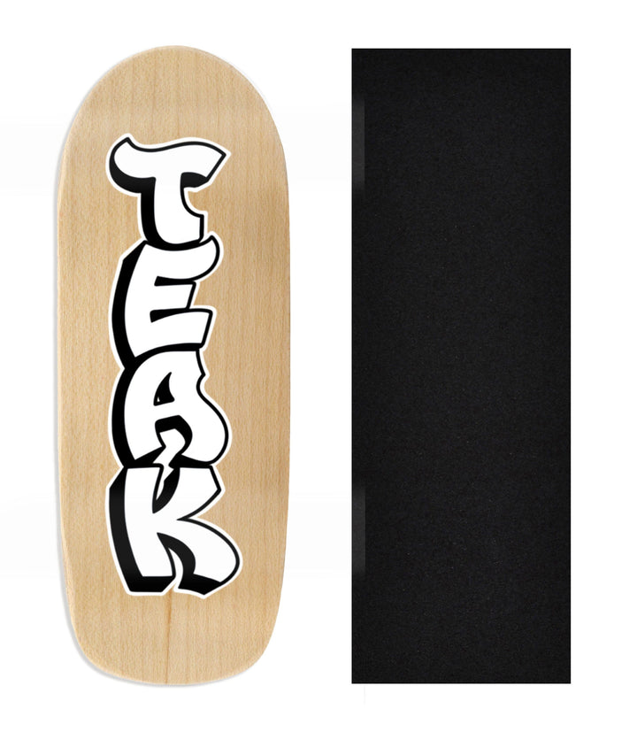 Teak Tuning Heat Transfer Graphic Wooden Fingerboard Deck, Design Contest 2024 Winner, z00mfb - "Retro Stack" Poolparty Deck