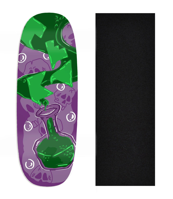 Teak Tuning Heat Transfer Graphic Wooden Fingerboard Deck, Design Contest 2024 Winner, Flatline_fb - "Toxic Flow" Ohhh Deck