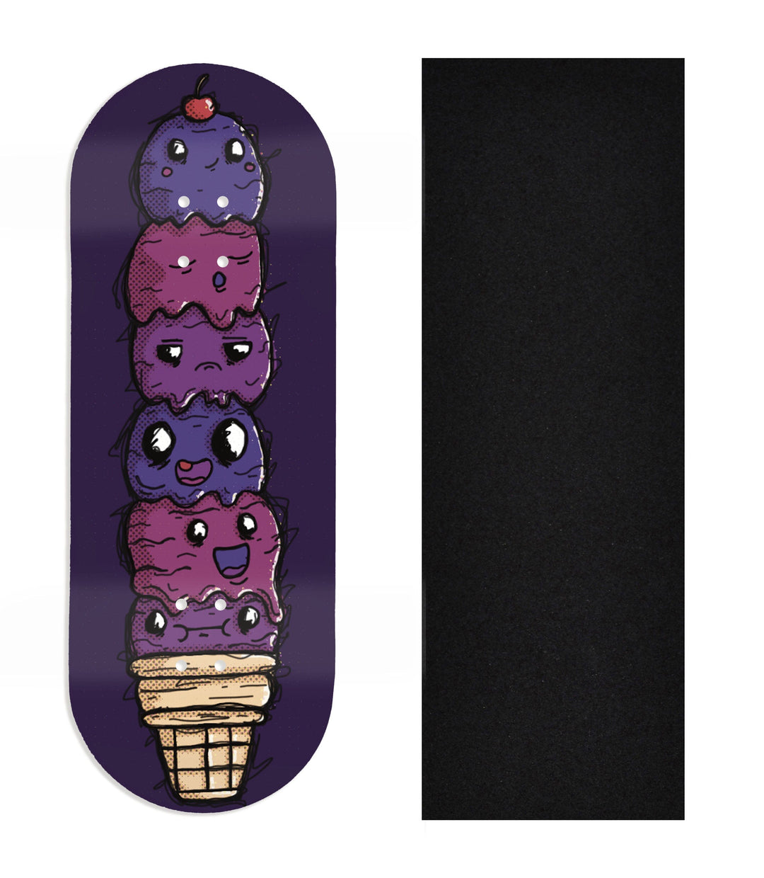 Teak Tuning Heat Transfer Graphic Wooden Fingerboard Deck, Design Contest 2024 Winner, Mandrake_creative_co - "Drip Cone" 34mm Deck