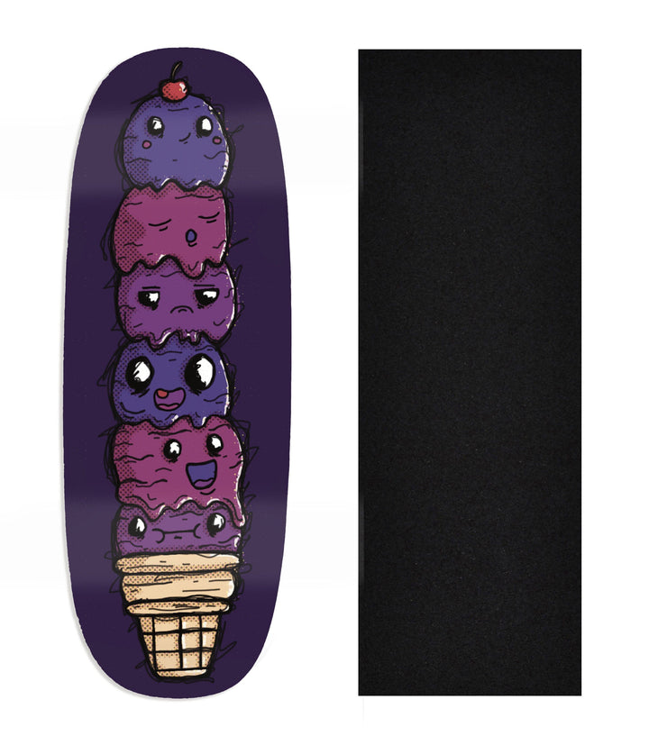 Teak Tuning Heat Transfer Graphic Wooden Fingerboard Deck, Design Contest 2024 Winner, Mandrake_creative_co - "Drip Cone" Ohhh Deck