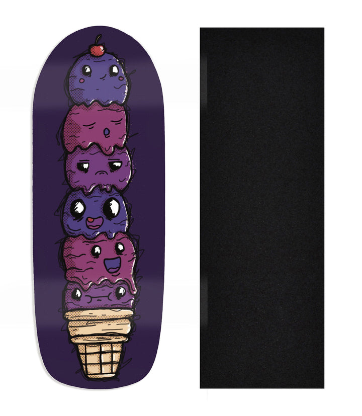 Teak Tuning Heat Transfer Graphic Wooden Fingerboard Deck, Design Contest 2024 Winner, Mandrake_creative_co - "Drip Cone" Poolparty Deck