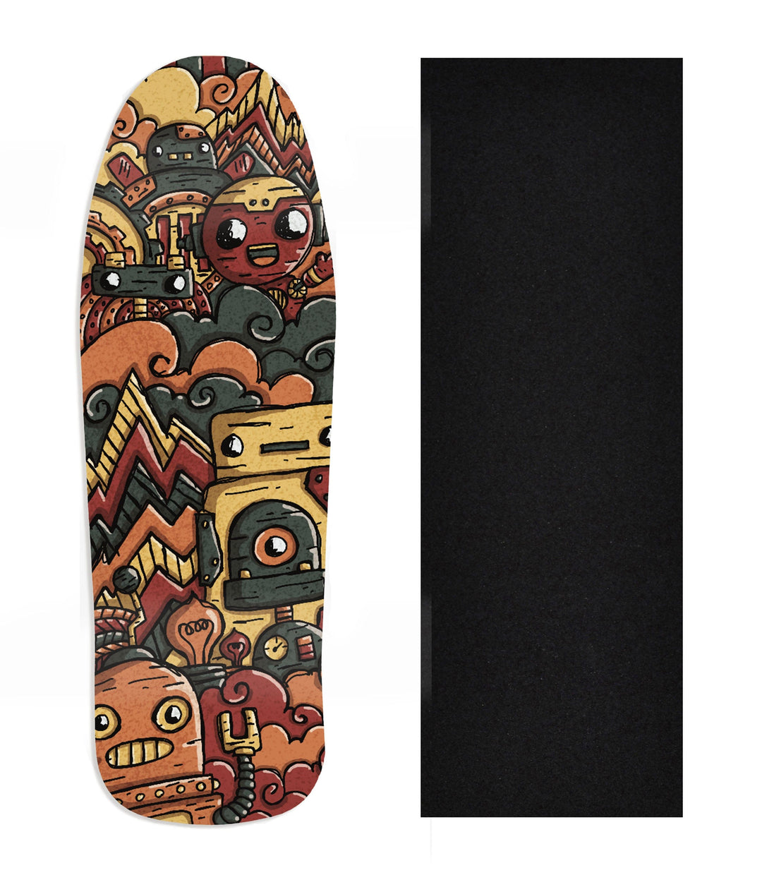 Teak Tuning Heat Transfer Graphic Wooden Fingerboard Deck, Design Contest 2024 Winner, Mandrake_creative_co - "Circuit Pop" Carlsbad Cruiser Deck