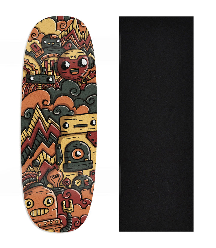 Teak Tuning Heat Transfer Graphic Wooden Fingerboard Deck, Design Contest 2024 Winner, Mandrake_creative_co - "Circuit Pop" Ohhh Deck