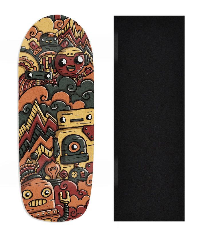 Teak Tuning Heat Transfer Graphic Wooden Fingerboard Deck, Design Contest 2024 Winner, Mandrake_creative_co - "Circuit Pop" Poolparty Deck