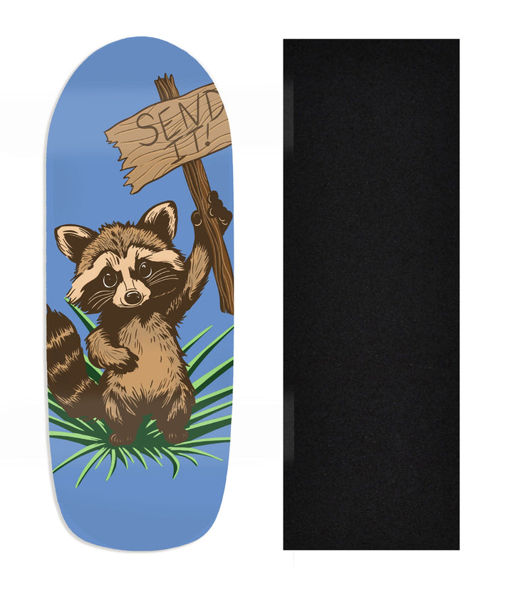 Teak Tuning Heat Transfer Graphic Wooden Fingerboard Deck, Design Contest 2024 Winner, @digitalprizefight - "Send It" Poolparty Deck