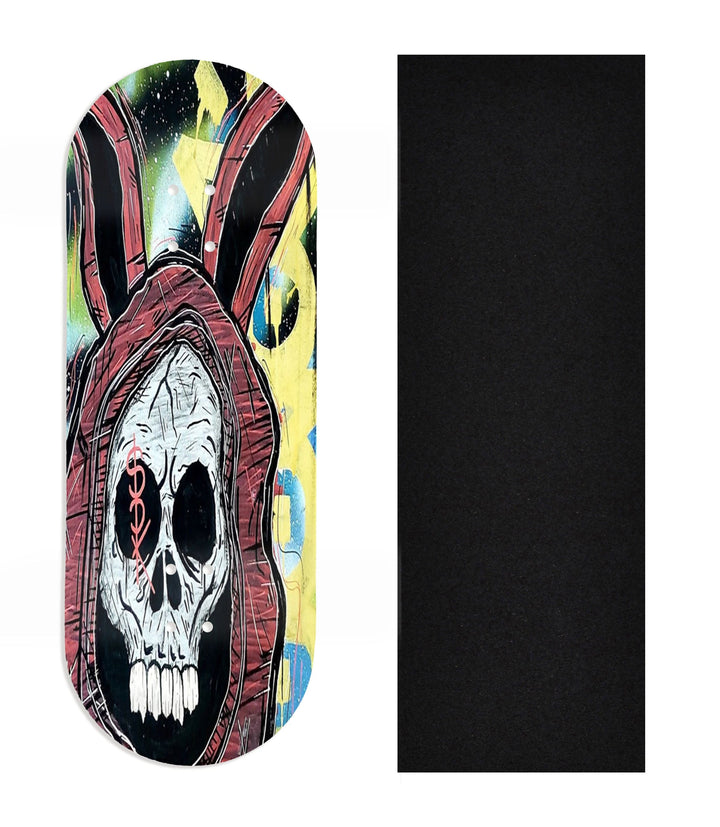 Teak Tuning Heat Transfer Graphic Wooden Fingerboard Deck, Design Contest 2024 Winner, @fingertheboard.fb - "Lurker" 34mm Deck