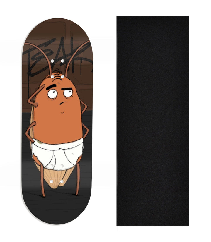 Teak Tuning Heat Transfer Graphic Wooden Fingerboard Deck, Design Contest 2024 Winner, fivefiveandugly - "Tighty" 32mm Deck