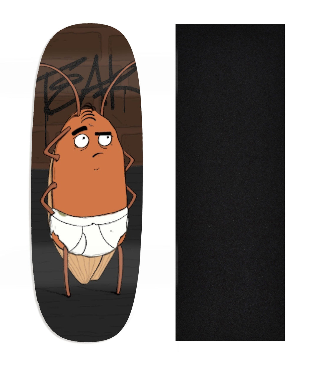 Teak Tuning Heat Transfer Graphic Wooden Fingerboard Deck, Design Contest 2024 Winner, fivefiveandugly - "Tighty" Ohhh Deck