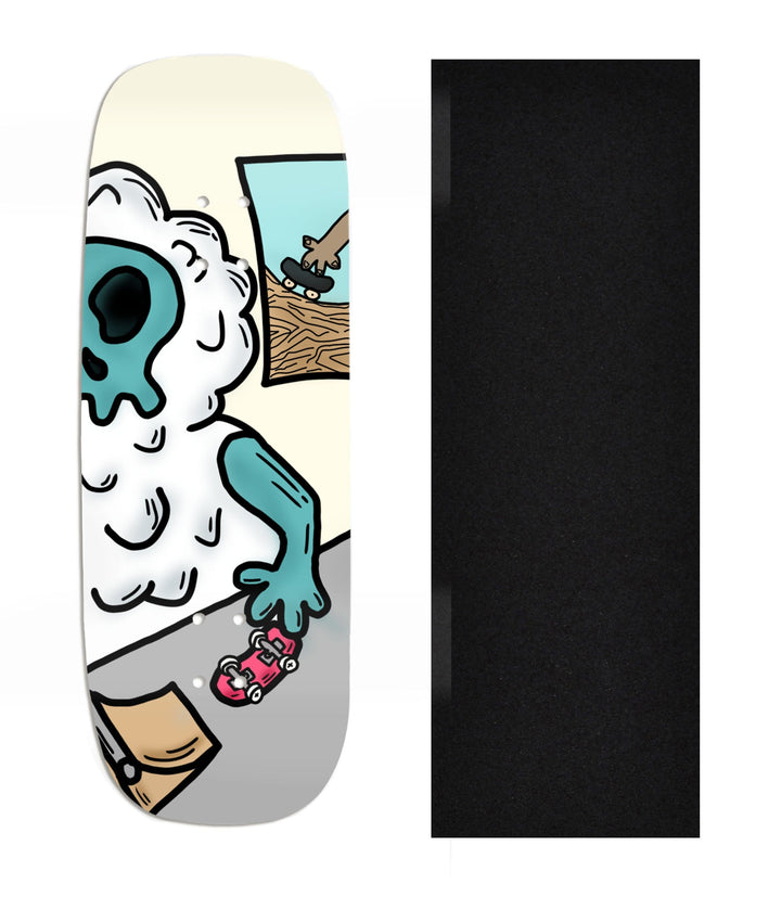 Teak Tuning Heat Transfer Graphic Wooden Fingerboard Deck, Design Contest 2024 Winner, originalfingerking - "Freeze Flip" Boxy Deck