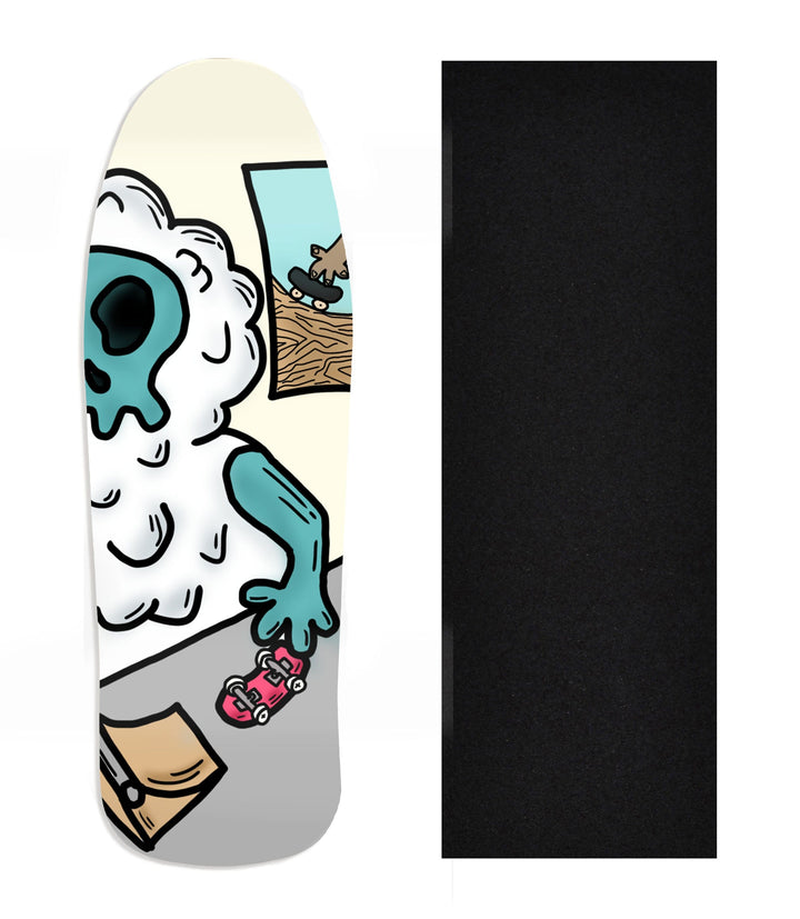 Teak Tuning Heat Transfer Graphic Wooden Fingerboard Deck, Design Contest 2024 Winner, originalfingerking - "Freeze Flip" Carlsbad Cruiser Deck