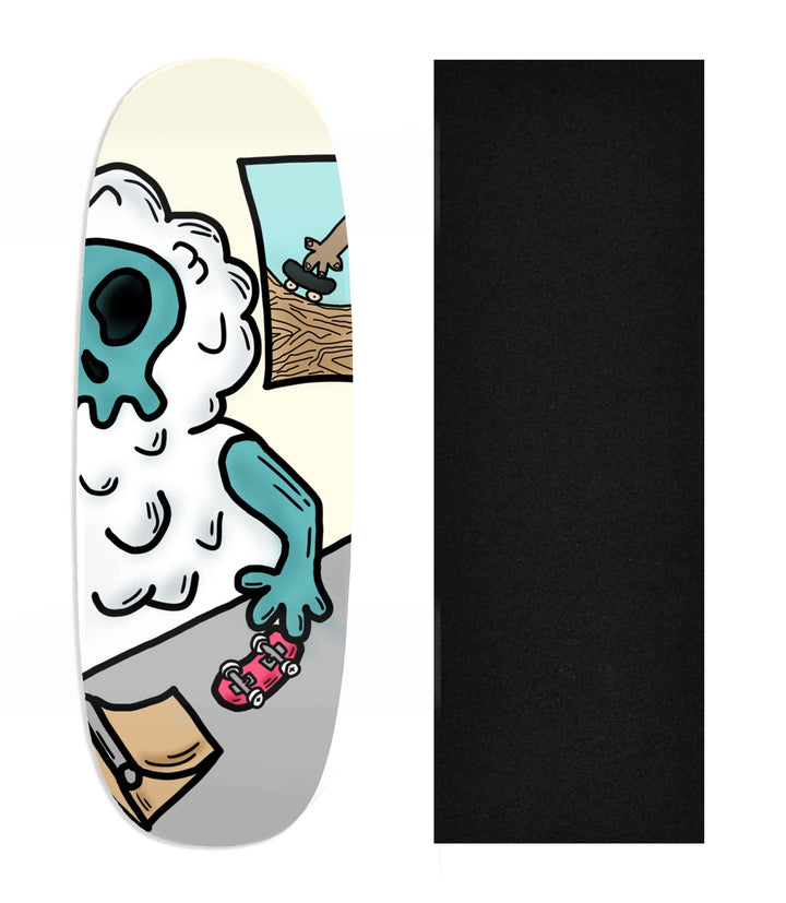 Teak Tuning Heat Transfer Graphic Wooden Fingerboard Deck, Design Contest 2024 Winner, originalfingerking - "Freeze Flip" Ohhh Deck