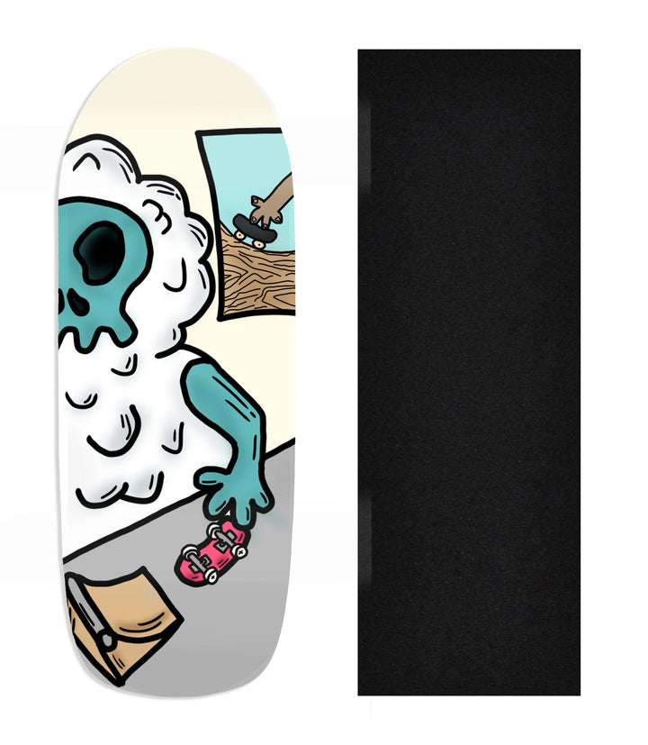 Teak Tuning Heat Transfer Graphic Wooden Fingerboard Deck, Design Contest 2024 Winner, originalfingerking - "Freeze Flip" Poolparty Deck