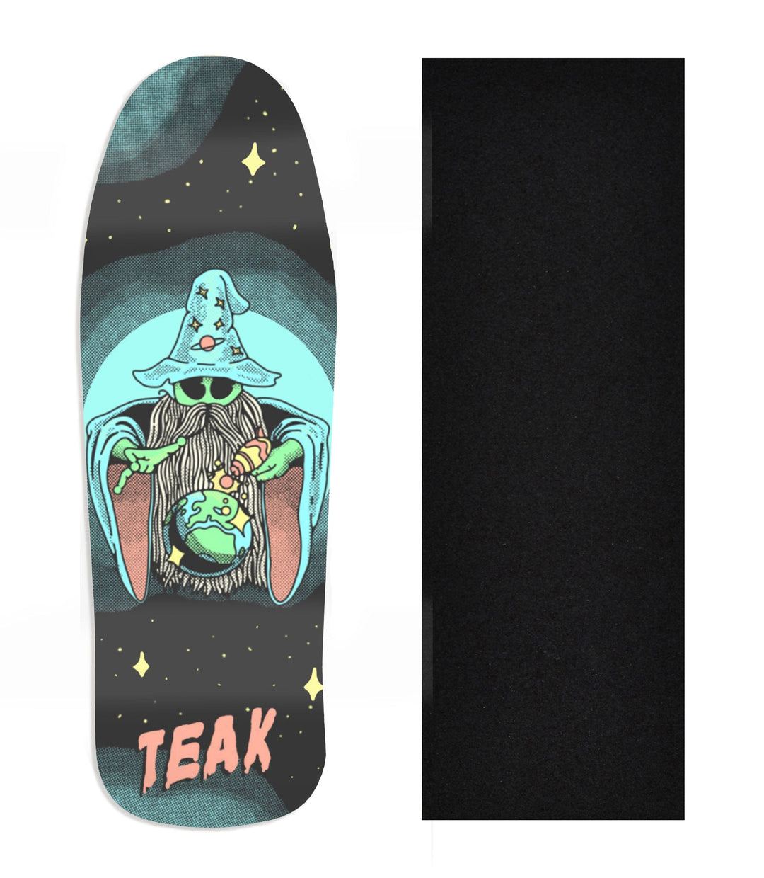 Teak Tuning Heat Transfer Graphic Wooden Fingerboard Deck, Design Contest 2024 Winner, Qfischer95 - "Mystic Glow" Carlsbad Cruiser Deck