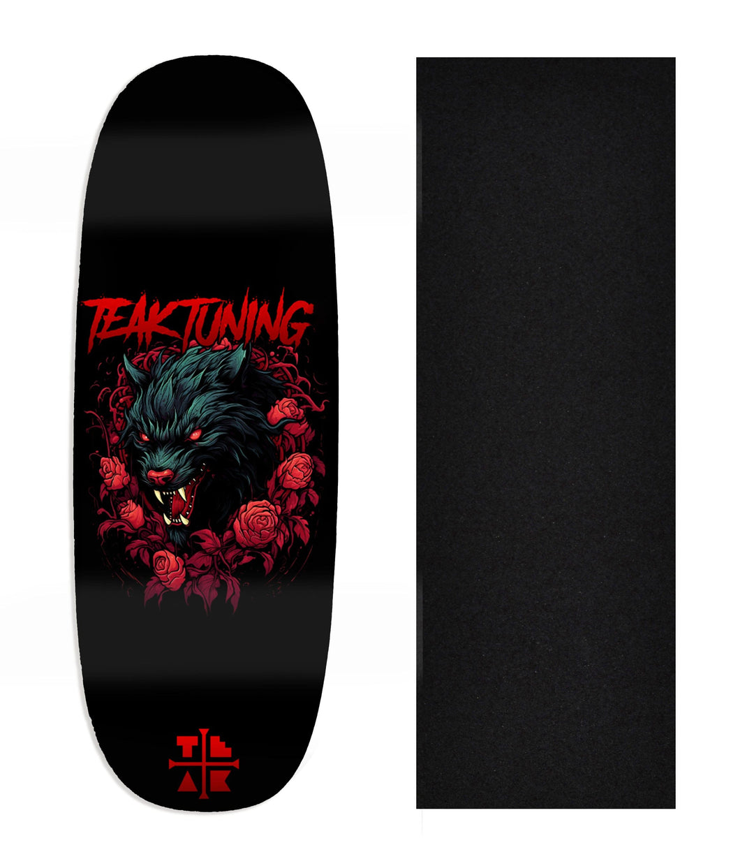 Teak Tuning Heat Transfer Graphic Wooden Fingerboard Deck, Design Contest 2024 Winner, fbb_ok - "Night Fang" Ohhh Deck