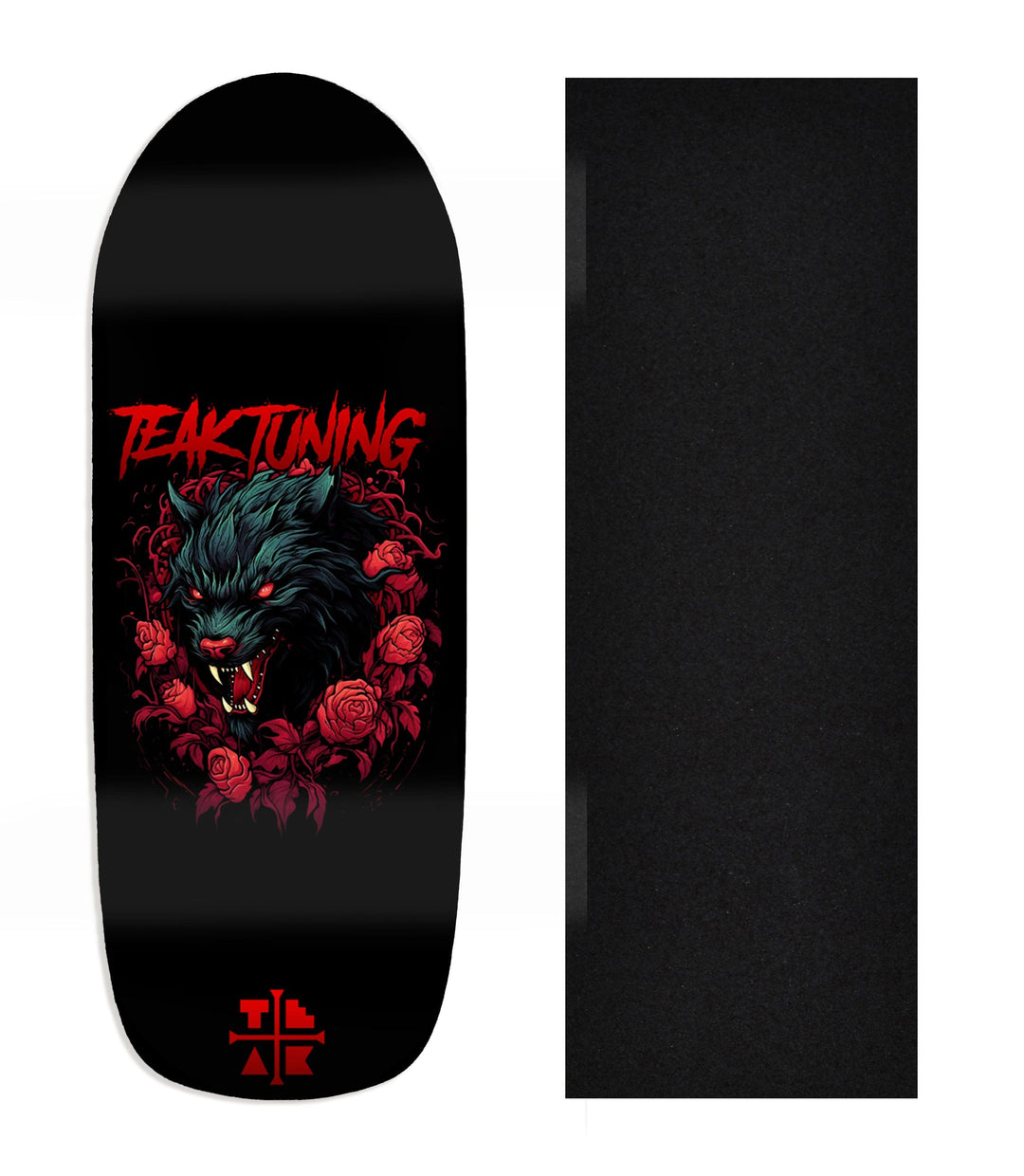 Teak Tuning Heat Transfer Graphic Wooden Fingerboard Deck, Design Contest 2024 Winner, fbb_ok - "Night Fang" Poolparty Deck