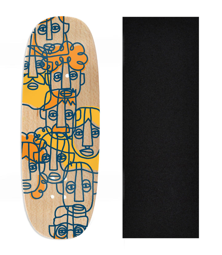 Teak Tuning Heat Transfer Graphic Wooden Fingerboard Deck, Design Contest 2024 Winner, @_avintagethought - "Line Up" Ohhh Deck