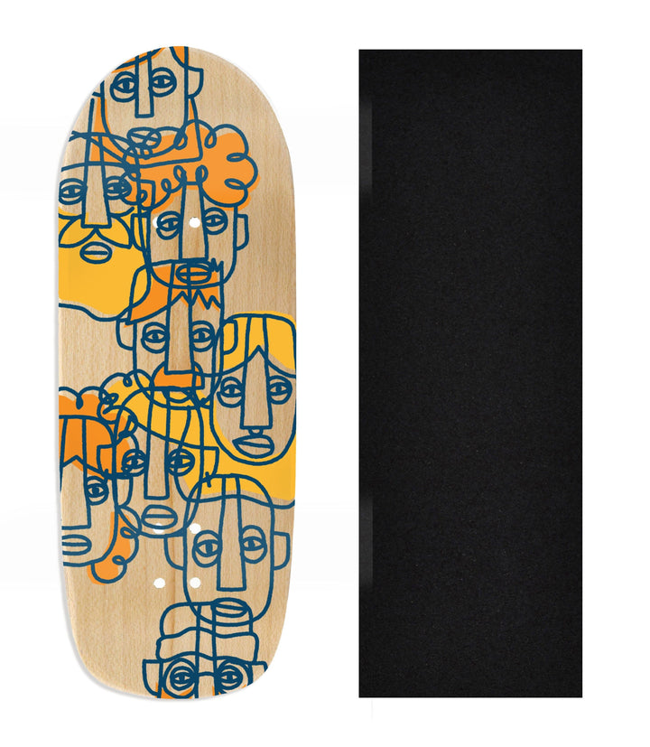 Teak Tuning Heat Transfer Graphic Wooden Fingerboard Deck, Design Contest 2024 Winner, @_avintagethought - "Line Up" Poolparty Deck