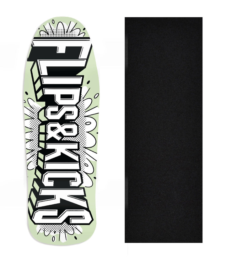 Teak Tuning Heat Transfer Graphic Wooden Fingerboard Deck, Design Contest 2024 Winner, @__mankey__ - "Flips & Kicks" Carlsbad Cruiser Deck