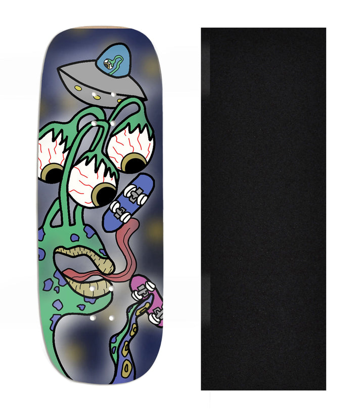 Teak Tuning Heat Transfer Graphic Wooden Fingerboard Deck, Design Contest 2024 Winner, originalfingerking - "Lick Flip" Boxy Deck