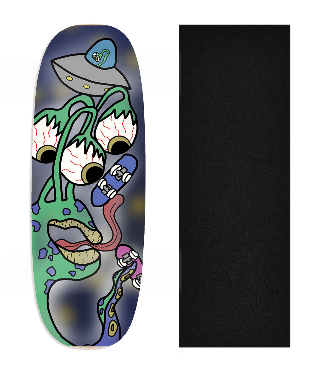 Teak Tuning Heat Transfer Graphic Wooden Fingerboard Deck, Design Contest 2024 Winner, originalfingerking - "Lick Flip" Ohhh Deck