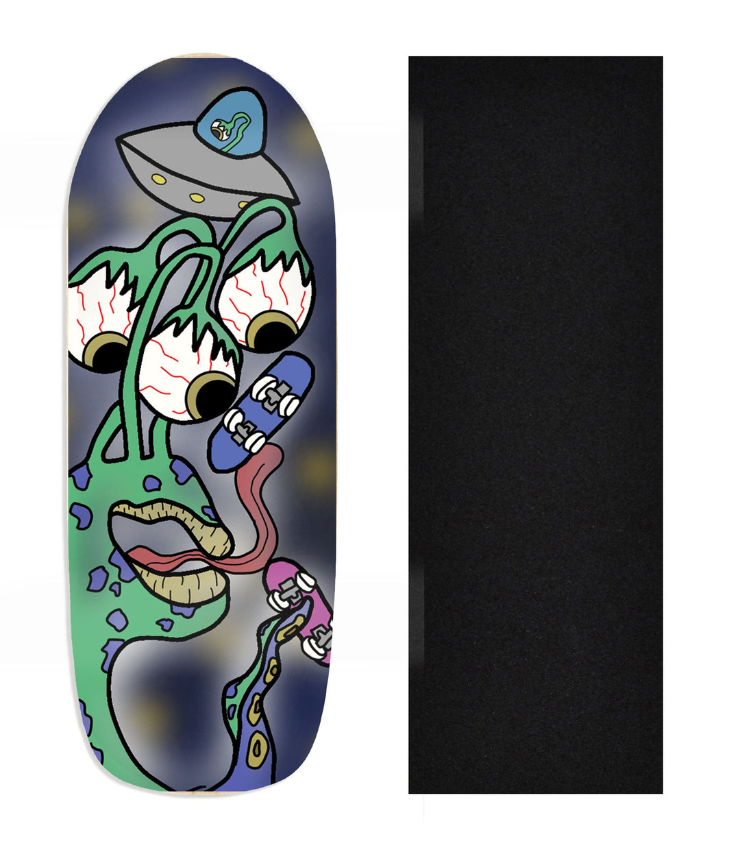 Teak Tuning Heat Transfer Graphic Wooden Fingerboard Deck, Design Contest 2024 Winner, originalfingerking - "Lick Flip" Poolparty Deck