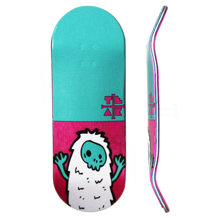 Teak Tuning Flow Series Wooden Deck - “Pink Yeti” Graphic  - 34x96mm with Colorful Plies