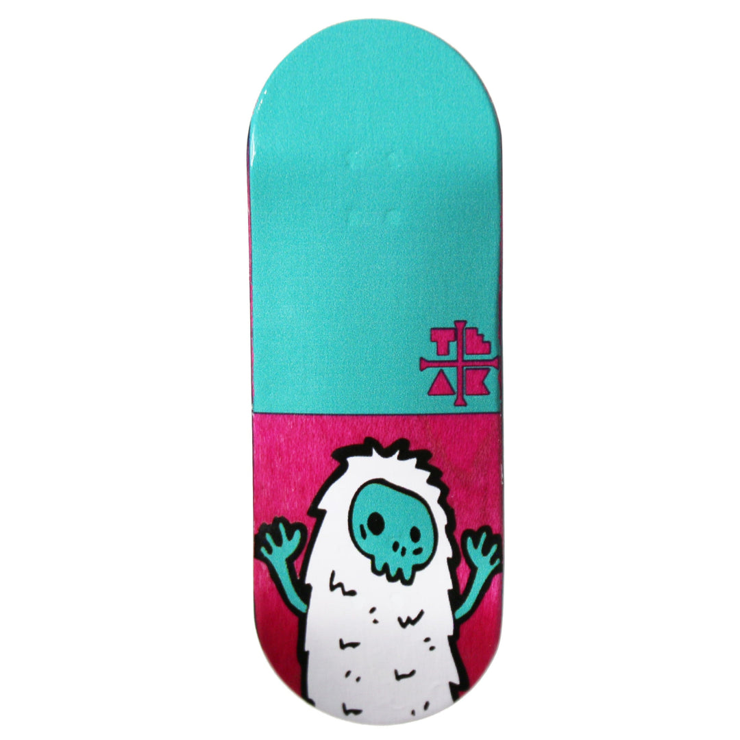 Teak Tuning Flow Series Wooden Deck - “Pink Yeti” Graphic  - 34x96mm with Colorful Plies