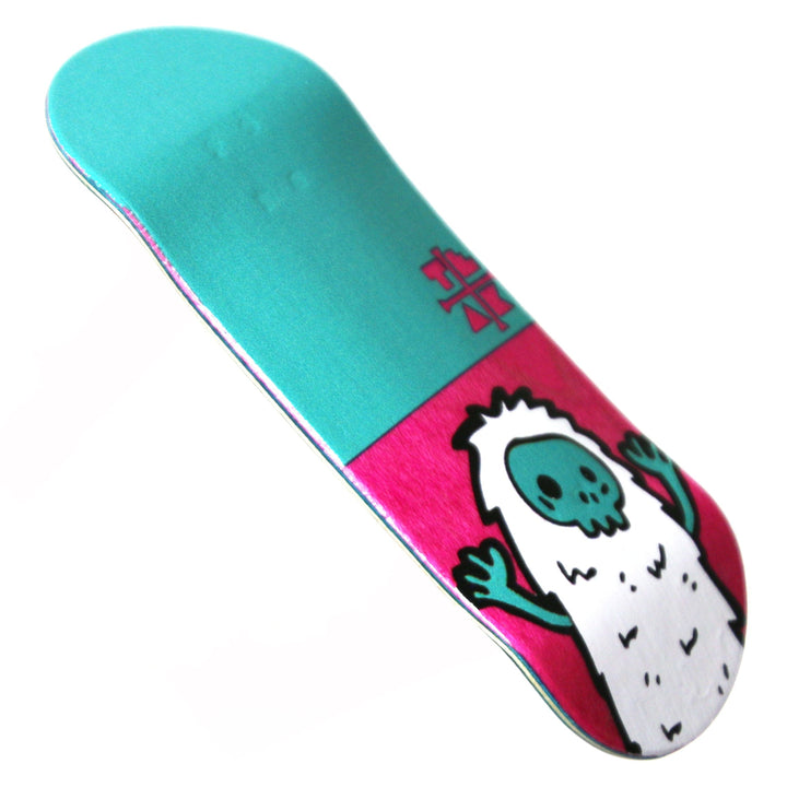 Teak Tuning Flow Series Wooden Deck - “Pink Yeti” Graphic  - 34x96mm with Colorful Plies