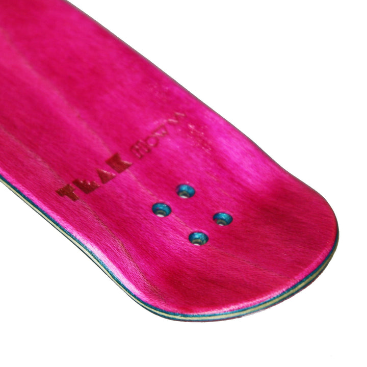 Teak Tuning Flow Series Wooden Deck - “Pink Yeti” Graphic  - 34x96mm with Colorful Plies