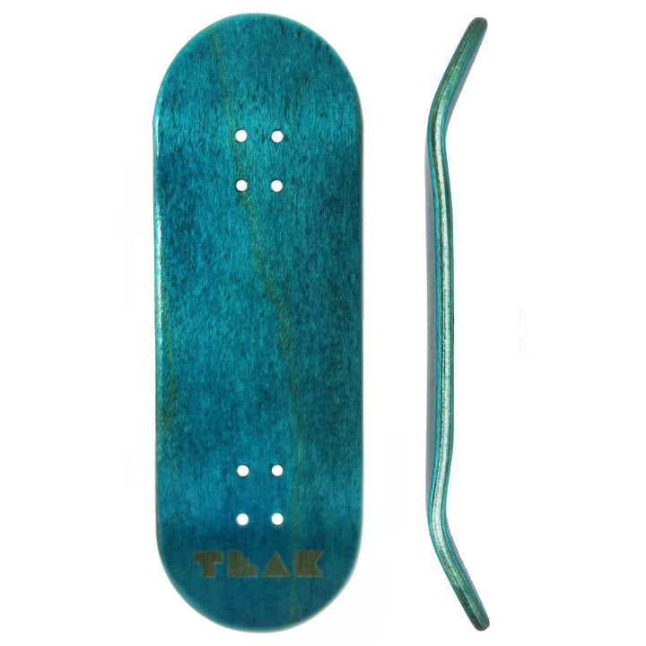 Teak Tuning Flow Series Wooden Deck - “Deep Teal” Engraved Deck  - 32x96mm with Colorful Plies